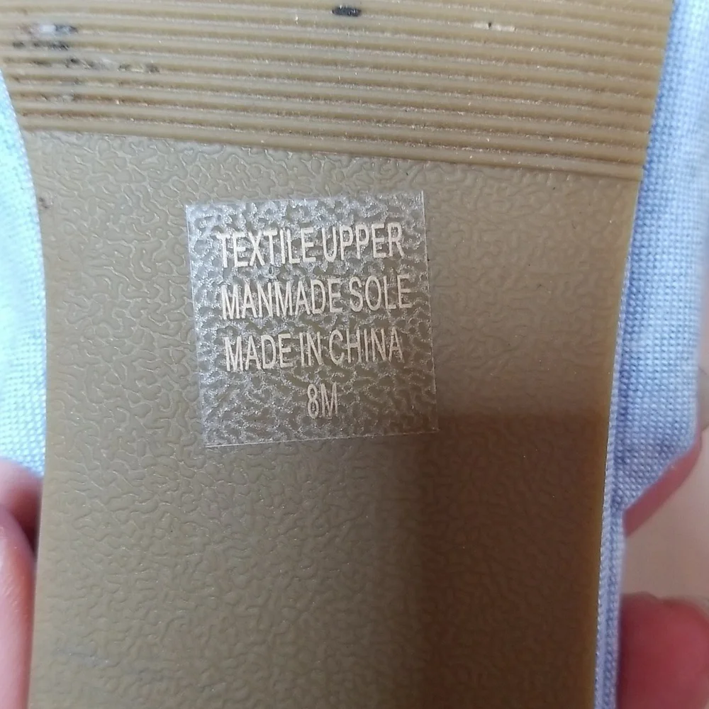 Ann Taylor Light Blue Open Toe Flats Size 8 - Picture 9 of 10